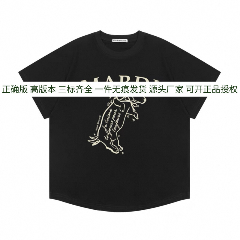 Ma*di デイジー 半袖 ゴールド ハイ シルバー スター 同風 フラワー ネックレス ダックスフント 万能 ラウンドネック 新作 Tシャツ レディース|undefined