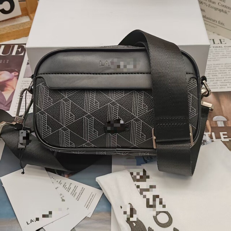 2025 New Trendy Brand Men's Casual Single-Shoulder Plaid Leather Sports Stylish Fashion Crossbody Bag High-Value Export Product