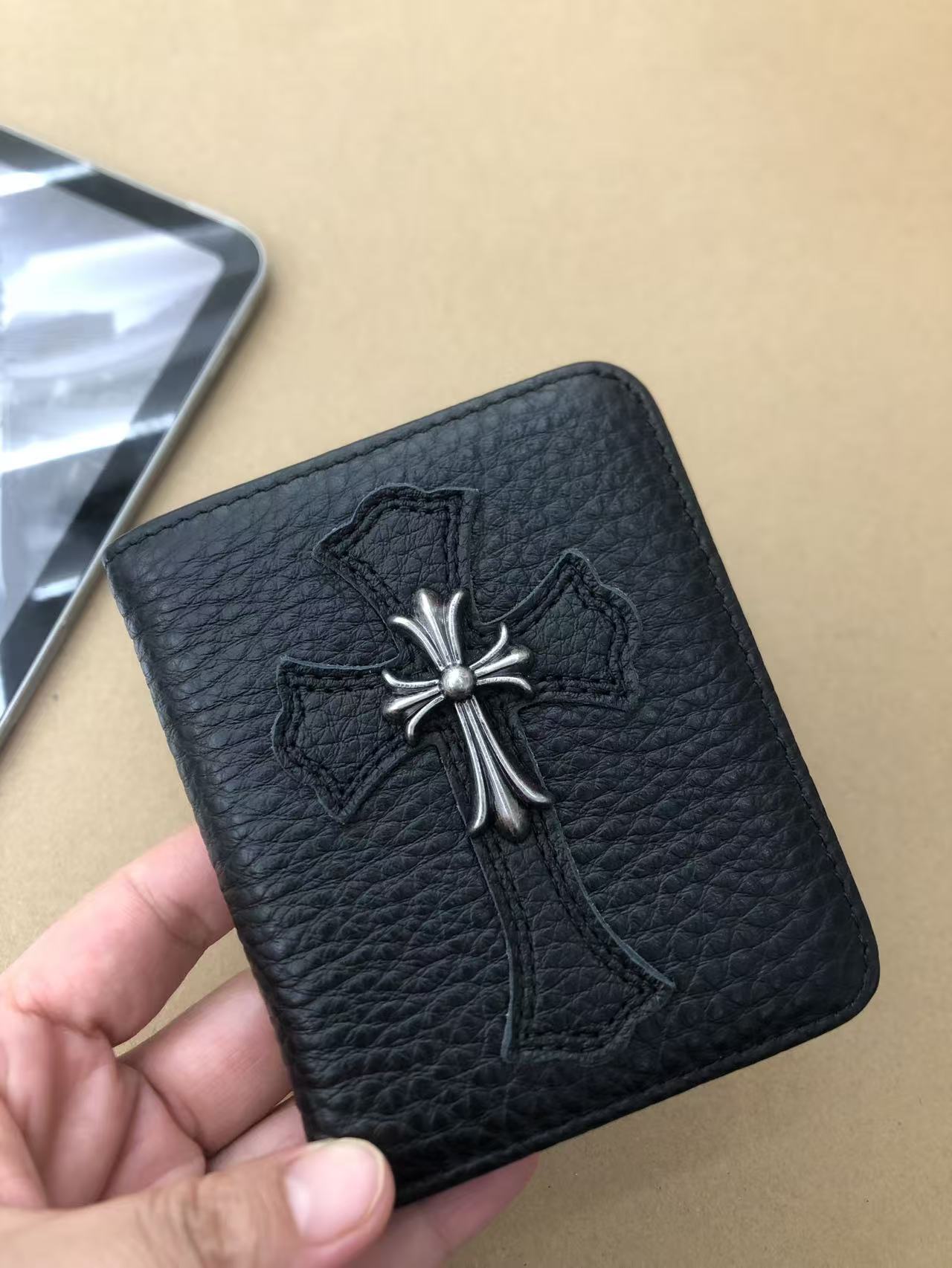 Chrome Hearts Cross Patch Wallet Leather Black