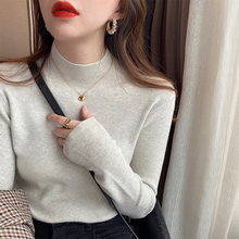 半高领打底衫女秋冬2025新款洋气内搭黑色毛衣高级感羊绒针织上衣