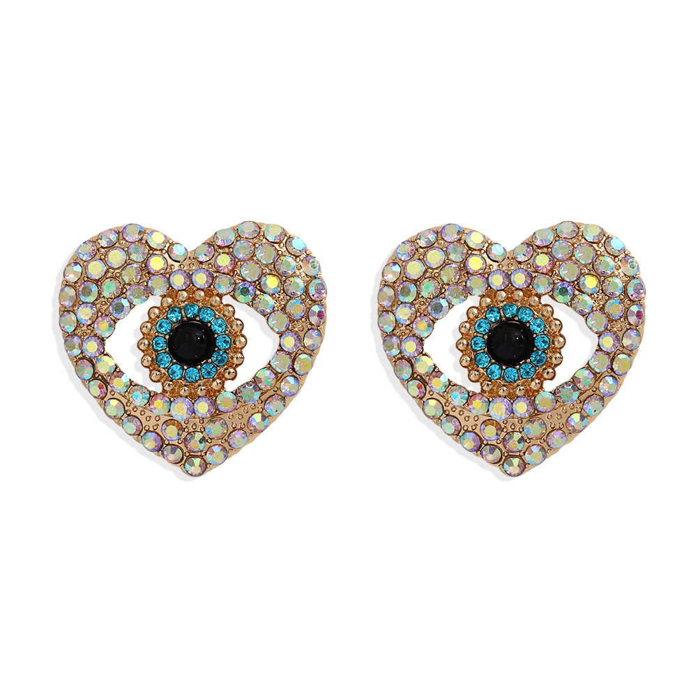 Fashion Heart-shaped Demon Eye Earrings display picture 3