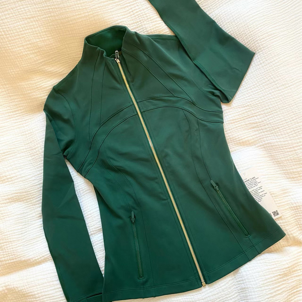 LU IUX Yoga Suit Gold Zipper New Color Women regular Zipper Jacket Top Fitness Jacket