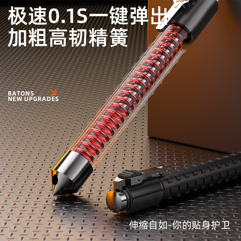女の子向け自動スプリング式投げ棒武器、抗オオカミ携帯用伸縮式投げ棒、護身用、安全確保、ハイキング用護身棒|undefined