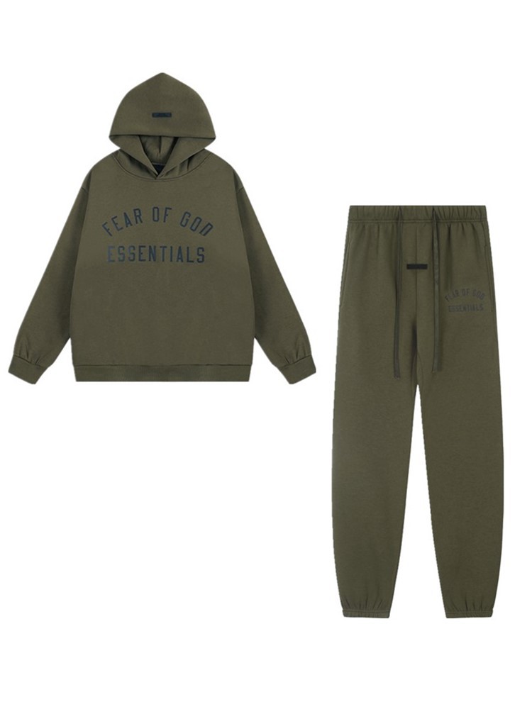 FOG ESSENTIALS Temporada 10 Impresión de letras de estilo americano Suéter Suelto Set de moda masculina Transfronterizo