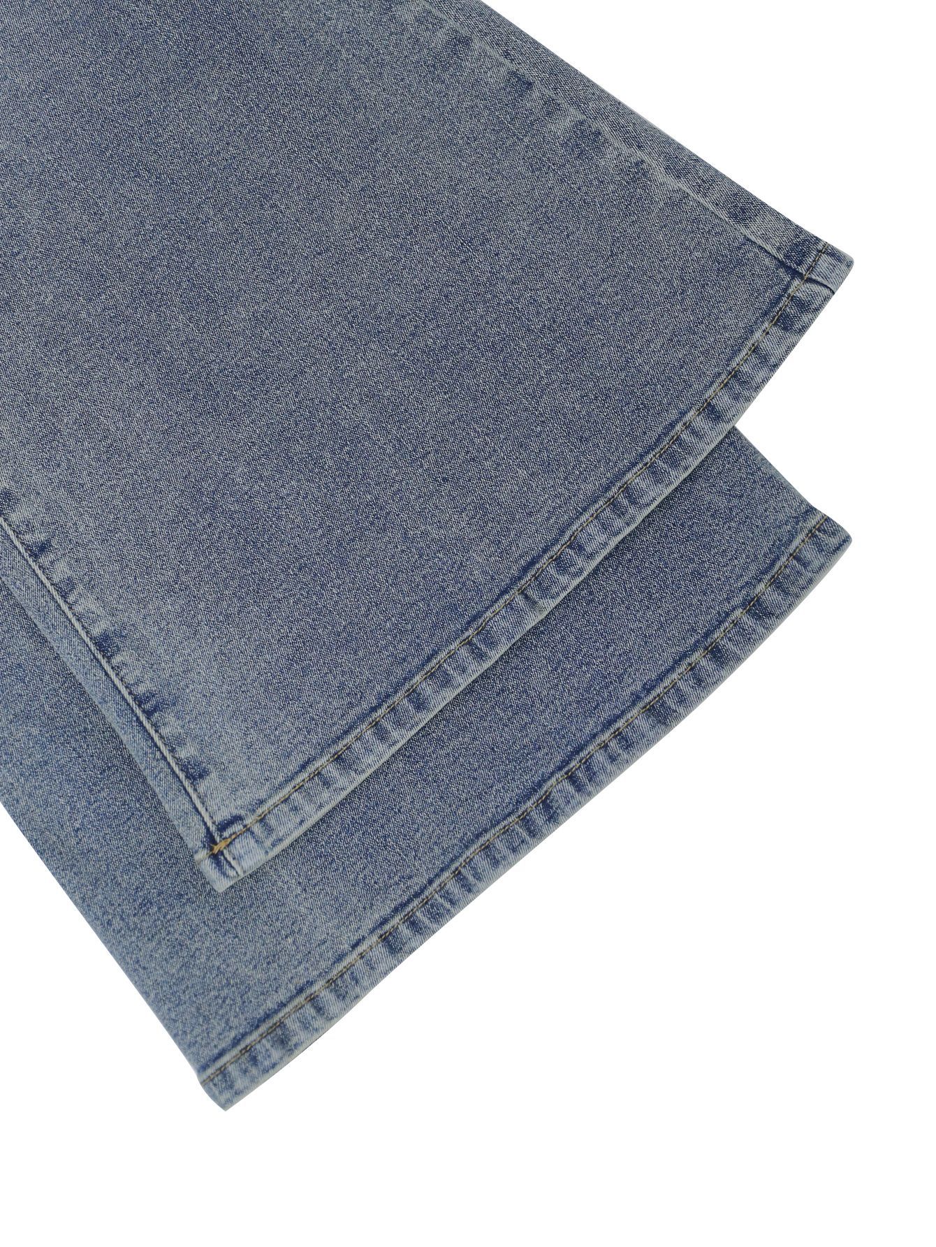 Women's Clothing High Waisted Flared Jeans, Street Style, Stretchy Slim Fit, With Pockets, Slightly Flared._ecoleips.com
