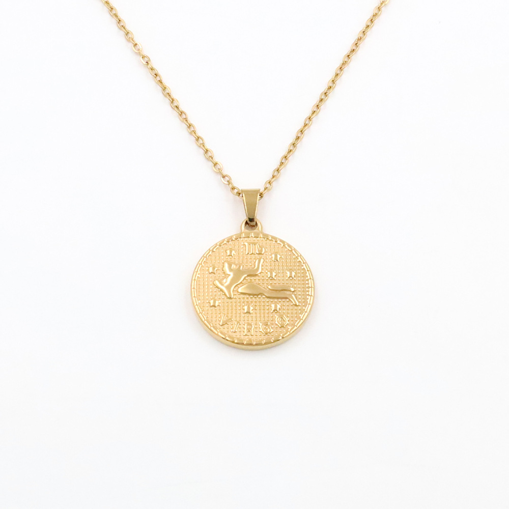 18g Weight Pendant Necklace Classification 1 Piece Quantity Daily Occasion Stainless Steel, Titanium Steel Material Constellation Pattern Unisex Gender Plating Design Streetwear Style Streetwear Constellation Stainless Steel Titanium Steel Pendant Necklace In Bulk 8
