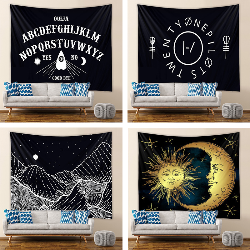 European and American Style Artistic Bedside Bedroom Wall Decoration Tapestry Wall Cloth Hanging Cloth Background Cloth Tablecloth Partition Curtain Indoor