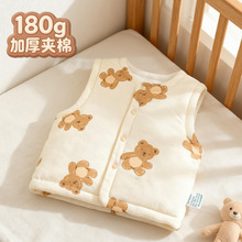 婴儿加厚棉马甲秋冬款180g夹棉坎肩纯棉a类男女宝宝加棉马夹儿童