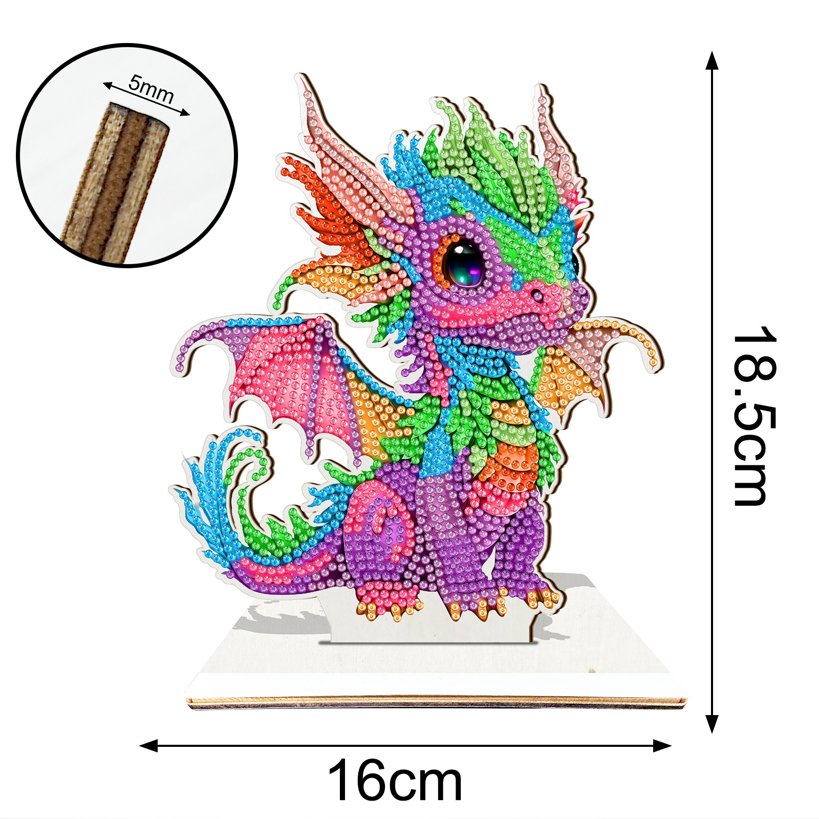 Pintura de diamante de madera DIY dibujos animados perimetrales pintura de diamante decoración de escritorio venta al por mayor