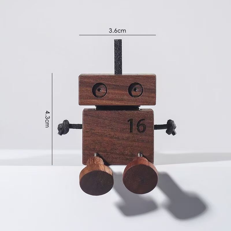 Robot de madera de pierna temblorosa de madera de nuez negra de automóvil perfumado salida de aire sin fuego perfumado decoración adornos lindos regalos