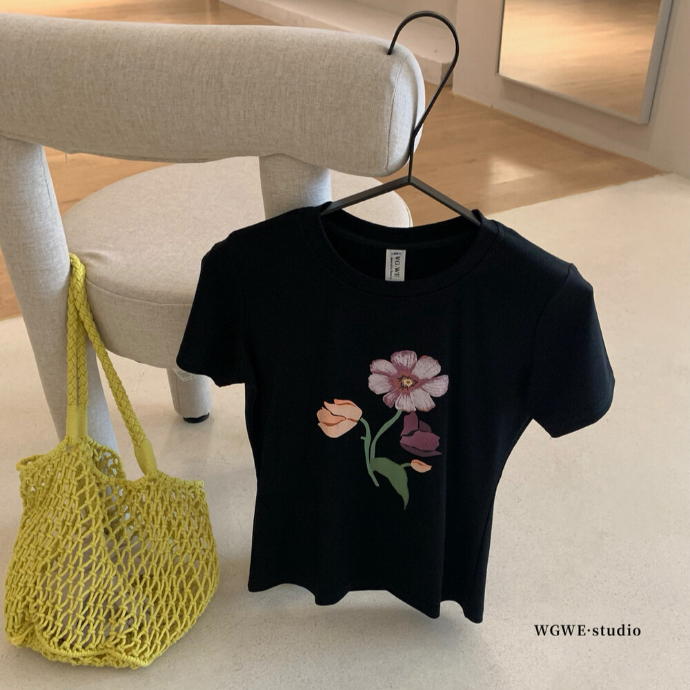 Summer fashionable design elegant short sleeve T-shirt