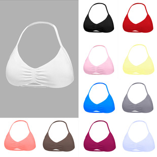 2025 New Dfyne Replacement Amazon Seamless High-Elastic Nylon Halter Bra Fitness Sports Vest Beautiful Back