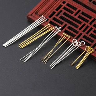 Color preserving 18K gold ball pin round head bead pin T pin 9 pin diy handmade beaded pin accessories