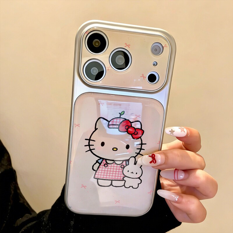 Light Pink Bow Cat-Themed Phone Case for Apple 17 Pro Max, High-End Design for Girls, Compatible with 16/15/14