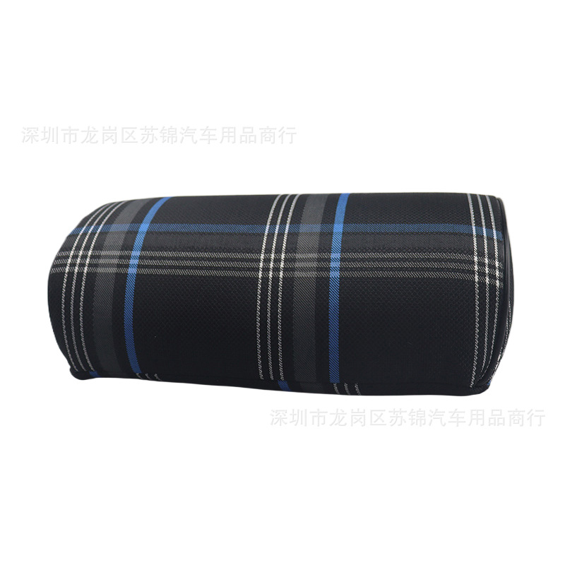 Cross-Border Hot-Selling Car Headrest Cervical Spine Neck Protection Pad Car Plaid Headrest Neck Protector Universal Striped Headrest