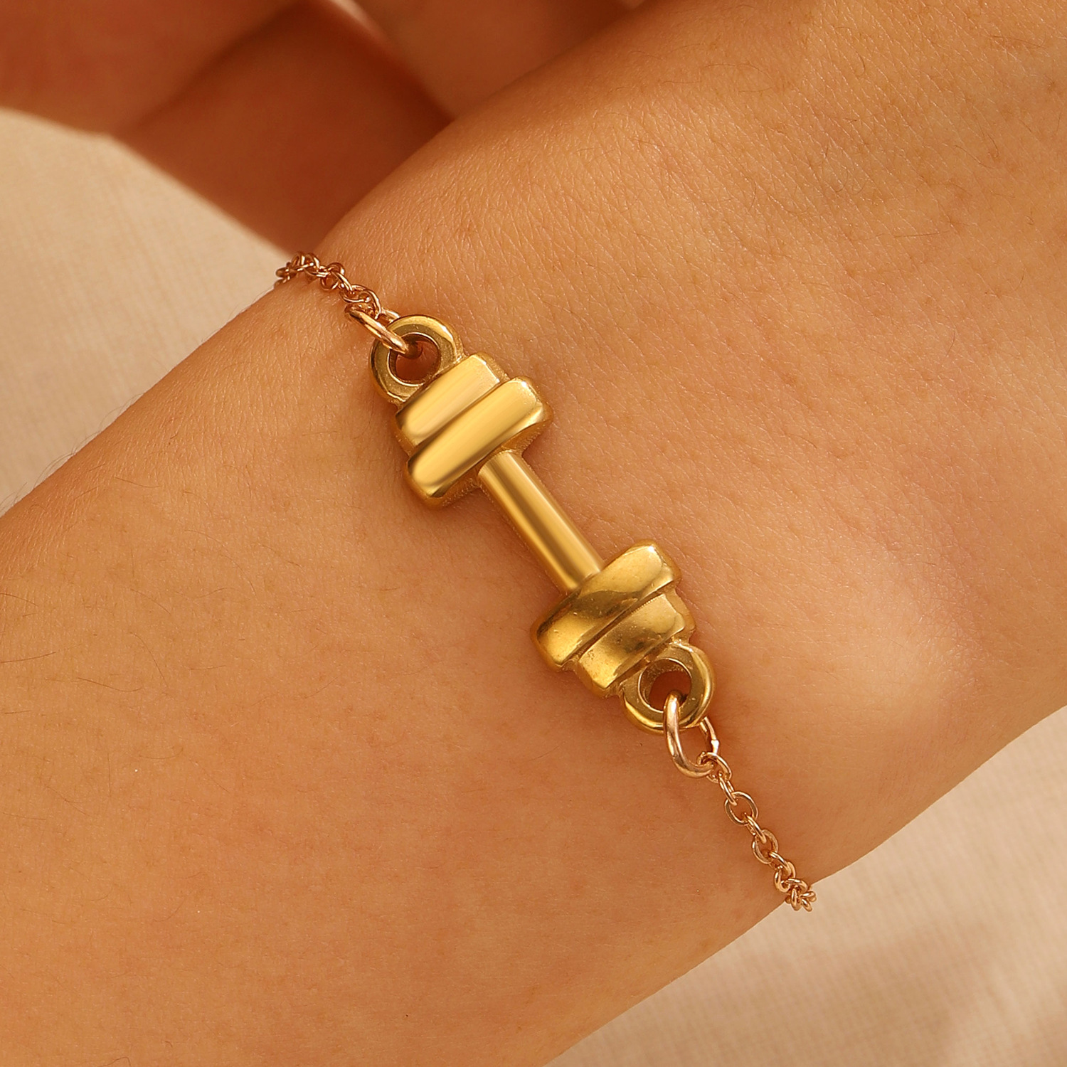 Titanium Steel Chain Material Titanium Steel Basic Modern Style Classic Style Plating Geometric Dumbbell Solid Color Bracelets