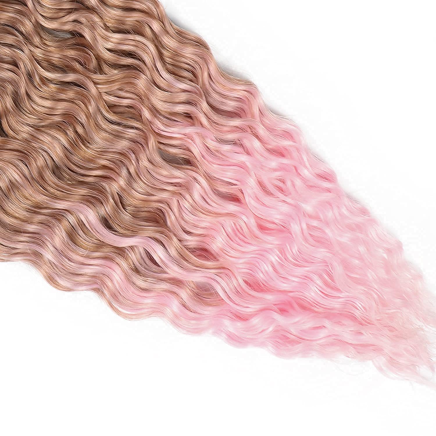 30 pulgadas onda profunda a granel pelo de fibra química peluca trenzado color trenza crochet pelo