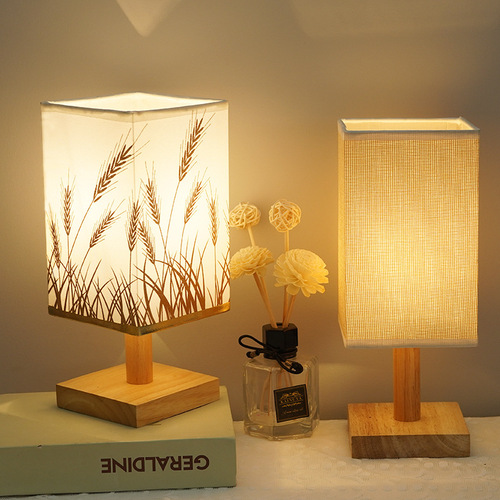 Nordic solid wood decoration remote control usb table lamp bedroom bedside study room bed and breakfast led night light energy saving wholesale creative