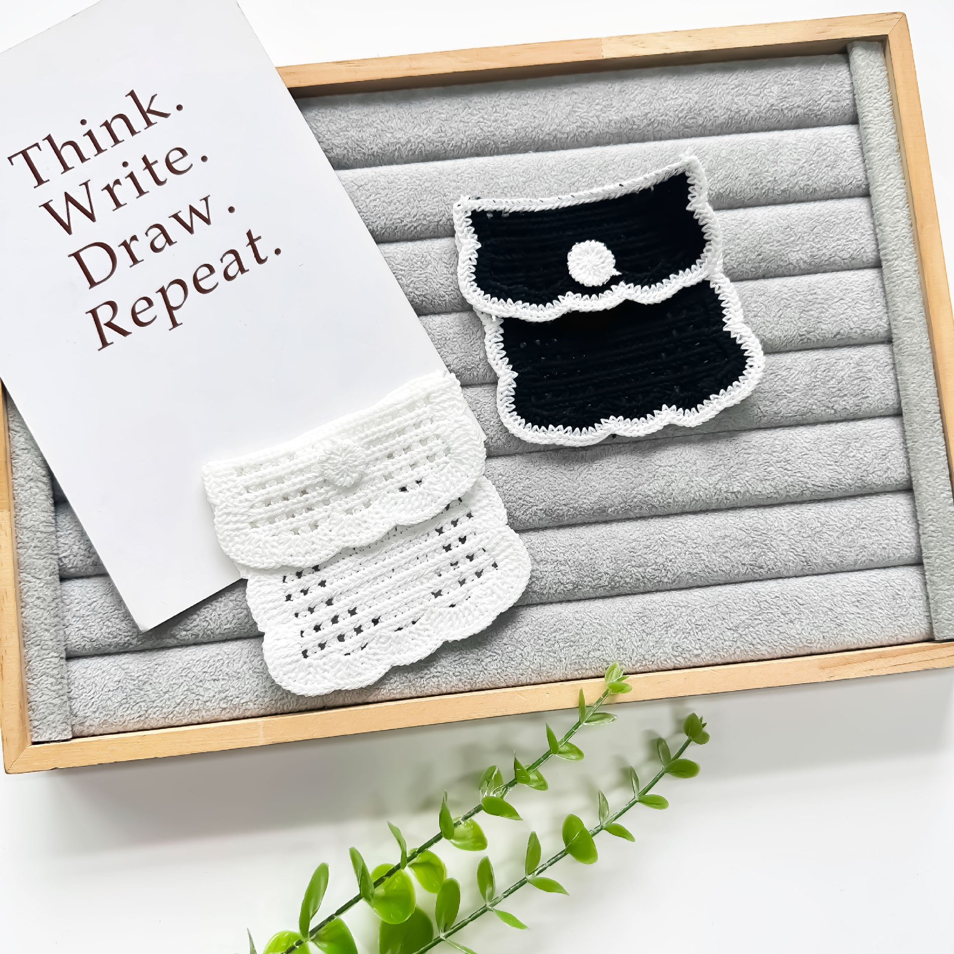 Nuevo plegable pequeño viento de bolsillo de tela pegada encaje blanco y negro bordado diy accesorios de ropa hecha a mano image 4