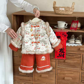 拜年服冬季女童2026新款宝宝国风唐装过年衣服新中式儿童冬装汉服