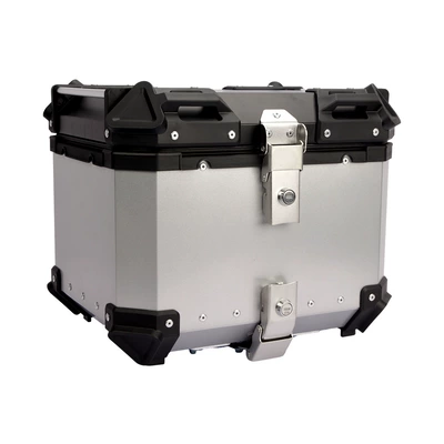 Motorcycle trunk – box storage box large capacity - 50l-flat-silver