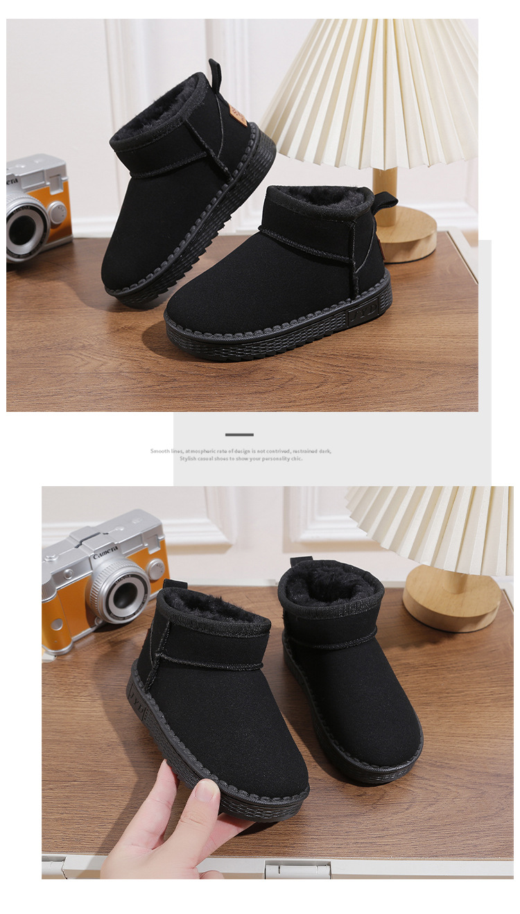 Botas de neve infantis para mulheres no outono e inverno de 2023, novo calor espesso e pelúcia para meninos de oito ou nove anos,_voghion.com