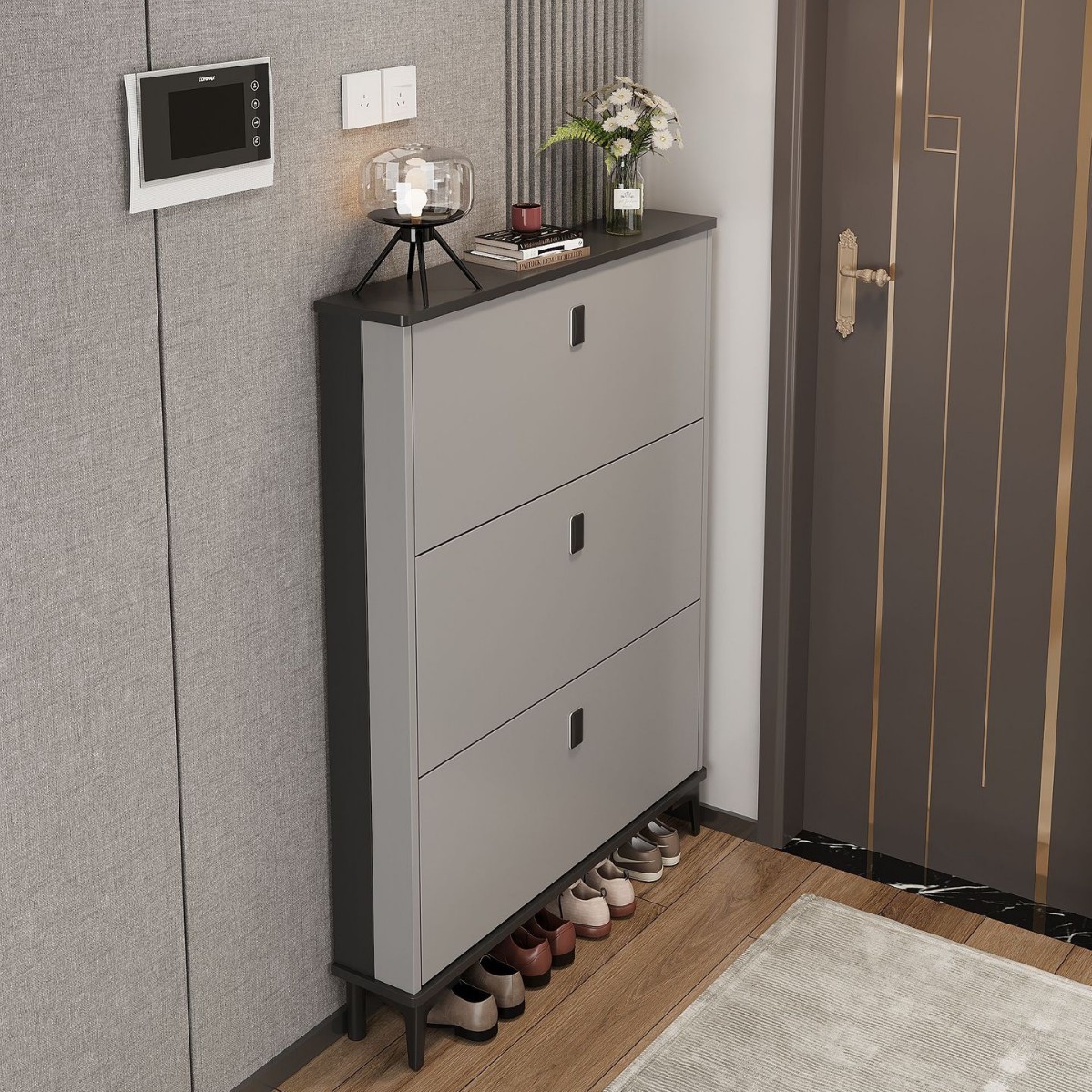 라이트 럭셔리 그레이 90*17*120 [싱글 레이어 슈즈]]