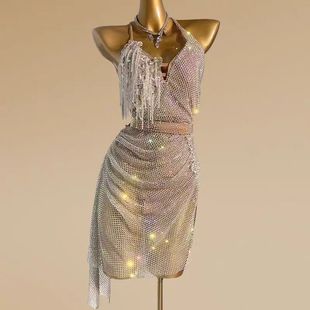 Latin Dance Costumes, Professional Competition Costumes, National Standard Art Exams, Adult Brick-Encrusted Performance Costumes, Children's Performance Costumes, Cha-Cha Costumes
