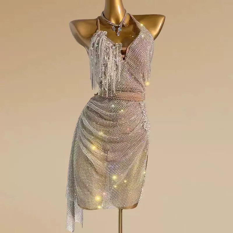 Костюмы для латиноамериканских танцев для профессиональных соревнований, экзаменов по искусству на национальном уровне, костюмы для выступлений для взрослых с пайетками, детские костюмы для ча-ча.