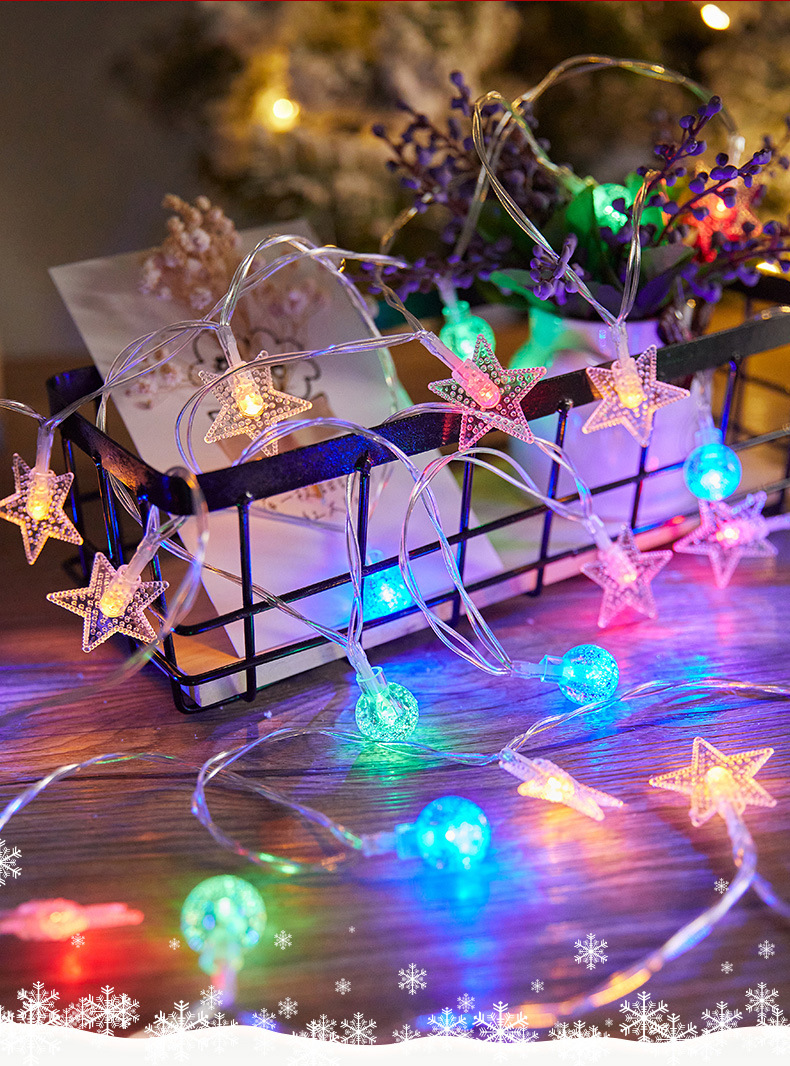 90g Weight String Lights Event & Party Supplies 1 Piece Quantity Party Occasion Plastic Material Christmas Festival Snowflake, Elk Pattern Shiny Style Christmas Shiny Snowflake Elk Plastic Party String Lights