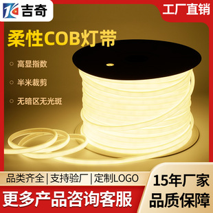 Led Light Strip Flexible Light Strip Waterproof Outdoor Outdoor Camping Style Colorful Courtyard Three-Color High Voltage Double Row High Brightness Cob
