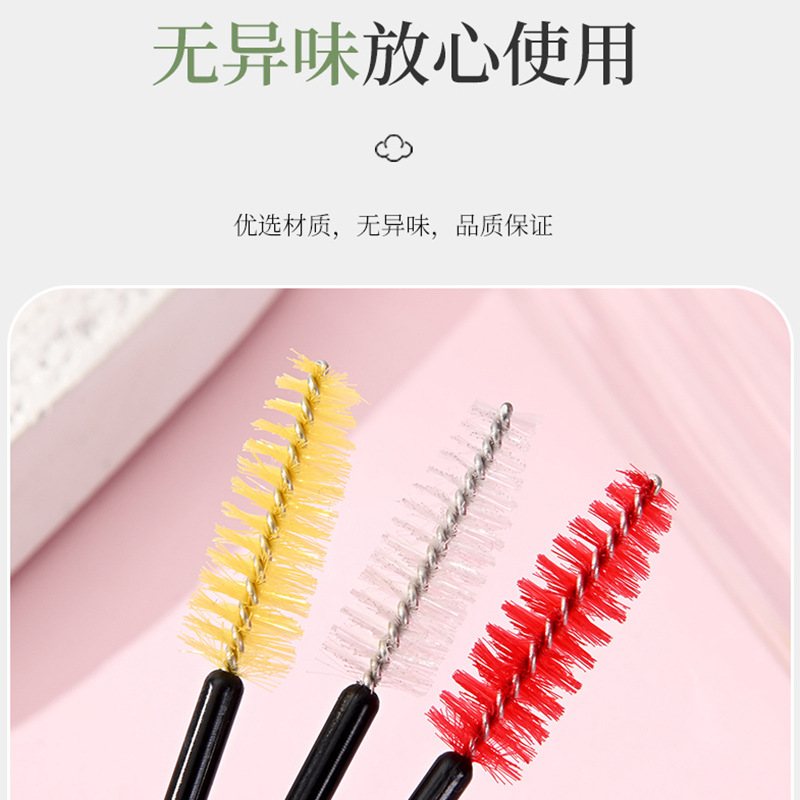Nuevo cepillo de pestañas de nylon de barra corta, cepillo de pestañas de color, cepillo de pestañas de barra negra, herramienta de maquillaje de cepillo de pestañas universal portátil