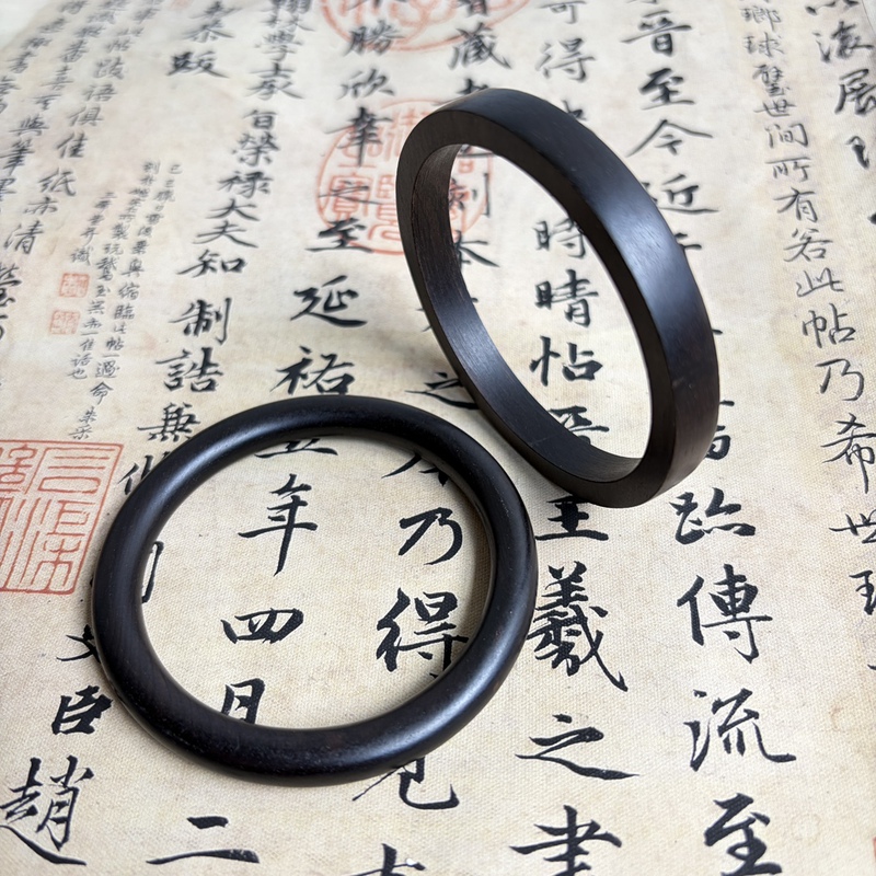 Ebony Square Bracelet, Unpainted and Undyed, Solid Wood Ebony Bracelet, Personalized Retro Square Bracelet for Men and Women