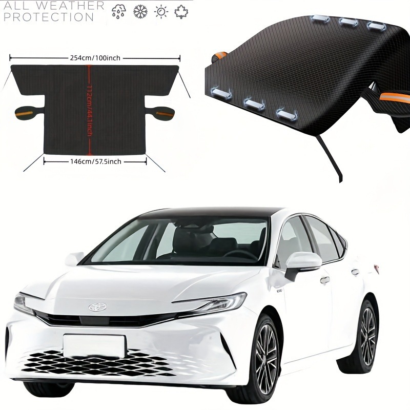 Cross-border best-selling car snow cover, winter anti-snow and anti-freeze half-cover car cover, front windshield sun protection magnetic snow cover