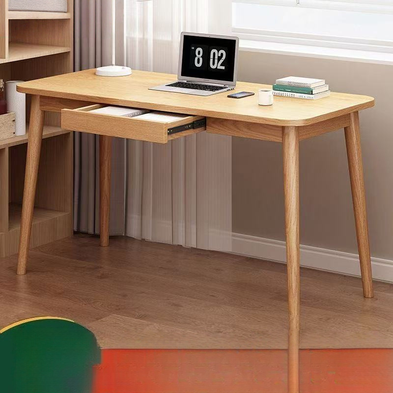 Solid wood computer desk, simple home office desk, small table, bedroom desk, student study desk and chair set