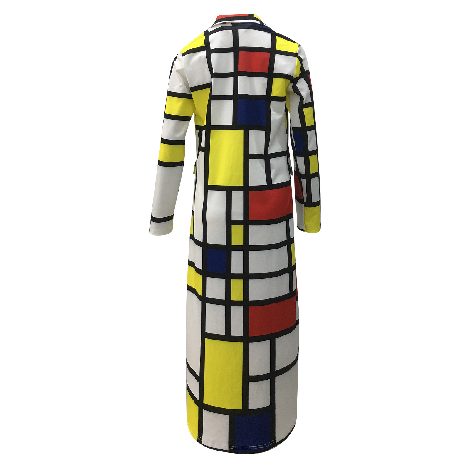 Women's Coat Autumn Winter Plaid Double Breasted Lapel Windbreaker_voghion.com