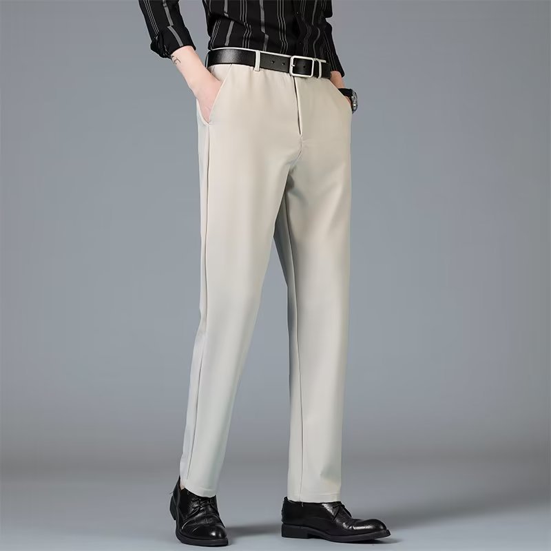 Fashionable solid thin trousers for leisure
