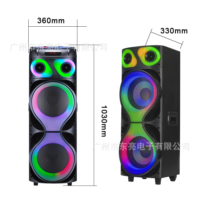 ダブル12インチ新広場舞音響屋外ダブルrgbライト手押し車ハイパワー重低音100w bluetoothスピーカー|undefined
