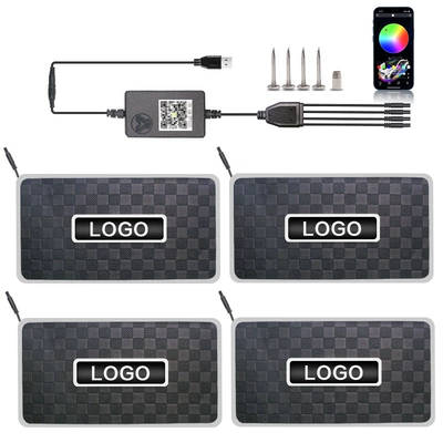 Car color foot mat atmosphere light new universal LED full magic color foot light music rhythm voice control DJ pedal light (Universal Foot Pad) - customized-logo-usb-drag-four