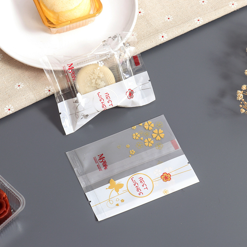 金银混装月饼包装袋 透明机封袋加厚 手工雪媚娘蛋黄酥袋子 100枚