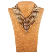 外贸新款毛衣链欧美大牌流苏项链速卖通夸张镂空假领锁骨链批发