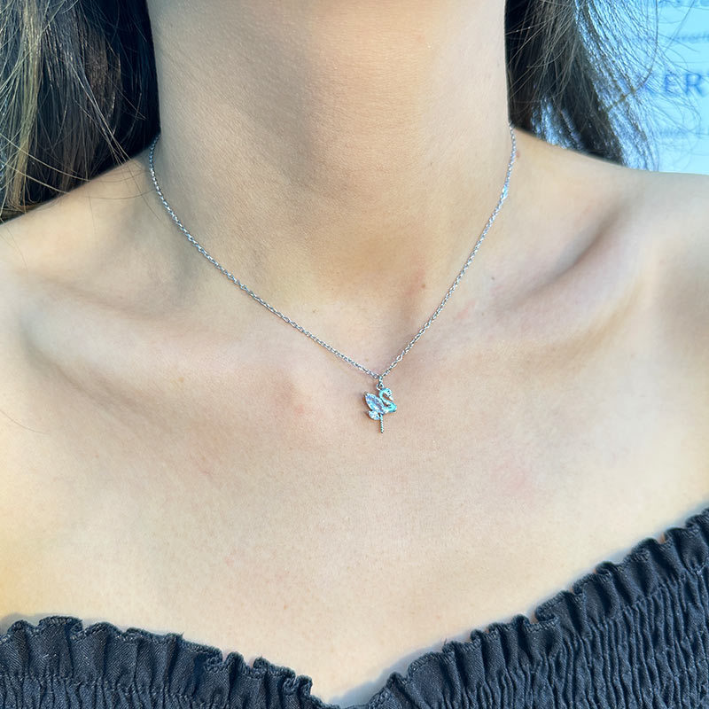Zircon Inlay Material Sweet Simple Style Heart Shape Flower Copper Plating Inlay Zircon Pendant Necklace