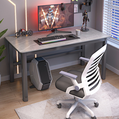 Computer desk, desktop, home, bedroom, gaming table, e-sports desk and chair set, minimalist light luxury rock slab color office desk