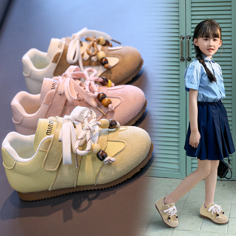 Girls' German-Style Training Sneakers 2026 New Model Children's Casual Shoes Korean Style Little Girl's Forrest Gump Shoes for Older Children Non-Slip Sports Shoes