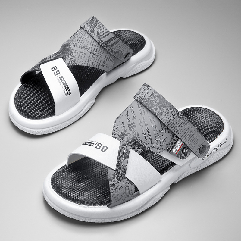 Sandalias para hombres al aire libre zapatos de playa casuales verano 2024 nuevo un pedazo de zapatillas transpirables