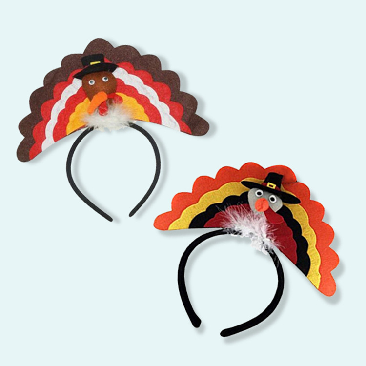 厂家感恩节火鸡发箍 感恩节发饰 感恩节火鸡造型头扣头箍|ms