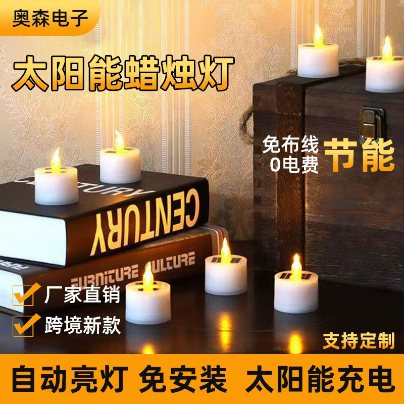 Candle solar-powered, atmospheric cloak, travel layout for gazebo, decorations, night light, props
