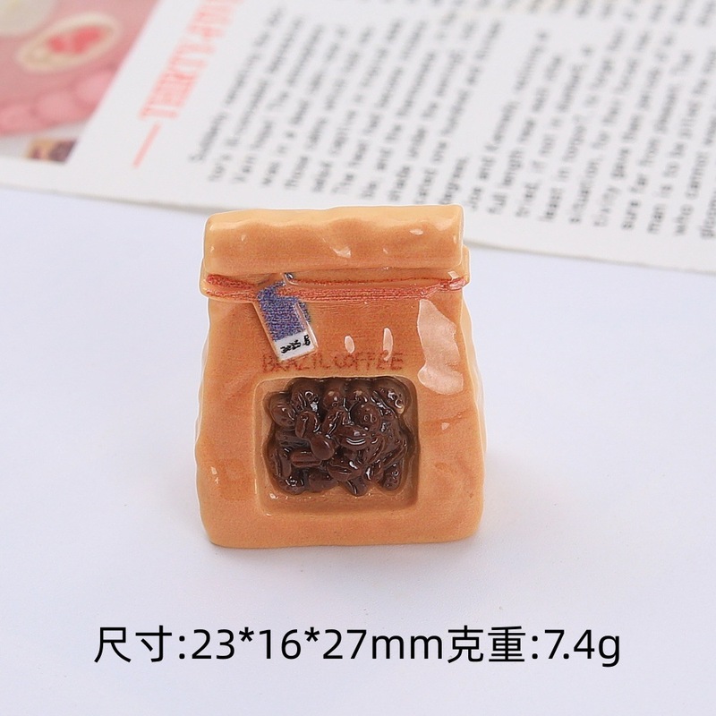 立体仿真咖啡袋子卡通手工diy奶油胶树脂配饰小配件饰品材料批发|undefined