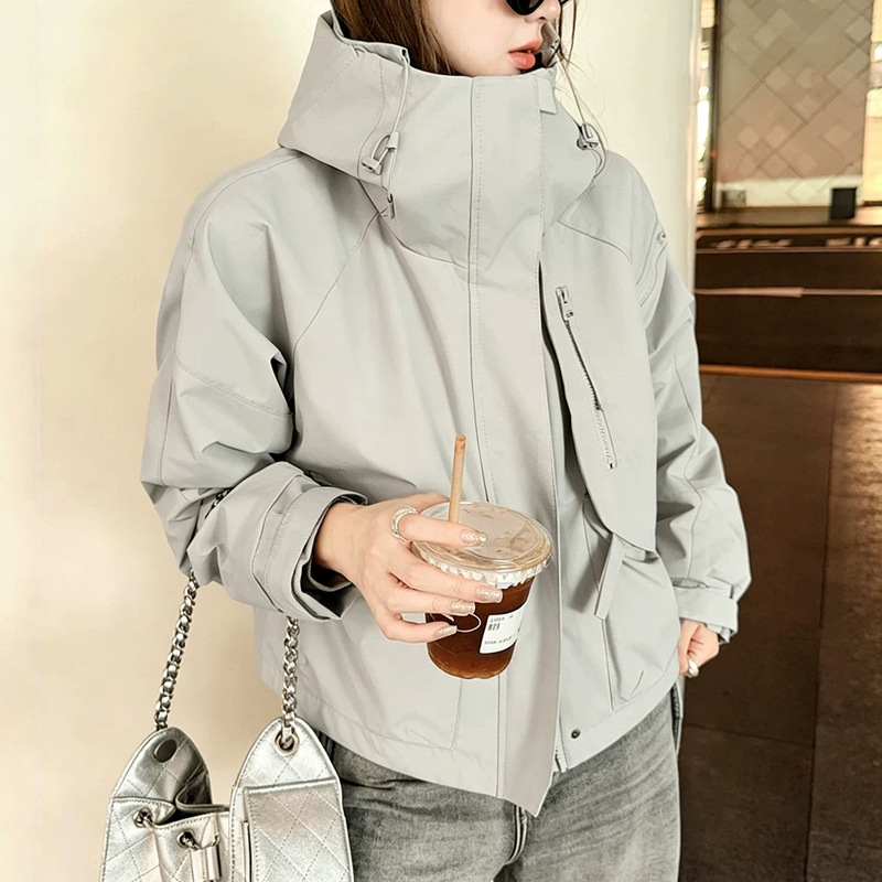 Adventure Girl style jacket, water-resistant, oil-resistant, easy to clean, mountain-style, hooded, casual, short jacket Adventure Girl style jacket, water-resistant, oil-resistant, easy to clean, mountain-style, hooded, casual, short jacket