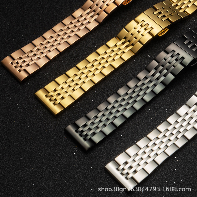 Watch accessories seven beads stainless steel strap 304 solid strap for Apple appl watch Huawei Samsung